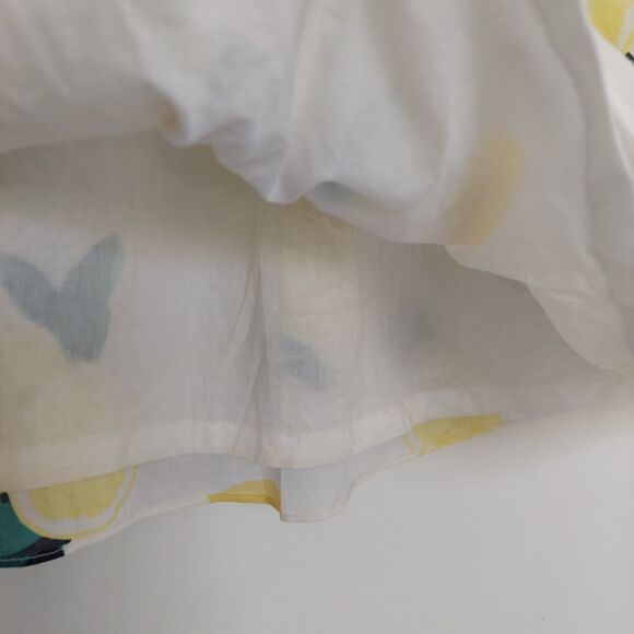 Cynthia Rowley Lemon Print Skirt Size 8 A-Line Flare White - Picture 4 of 10
